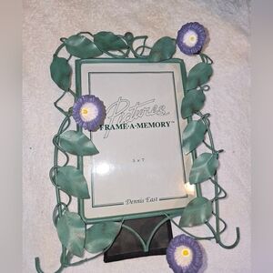 Dennis East Green and Purple Floral Picture Frame
